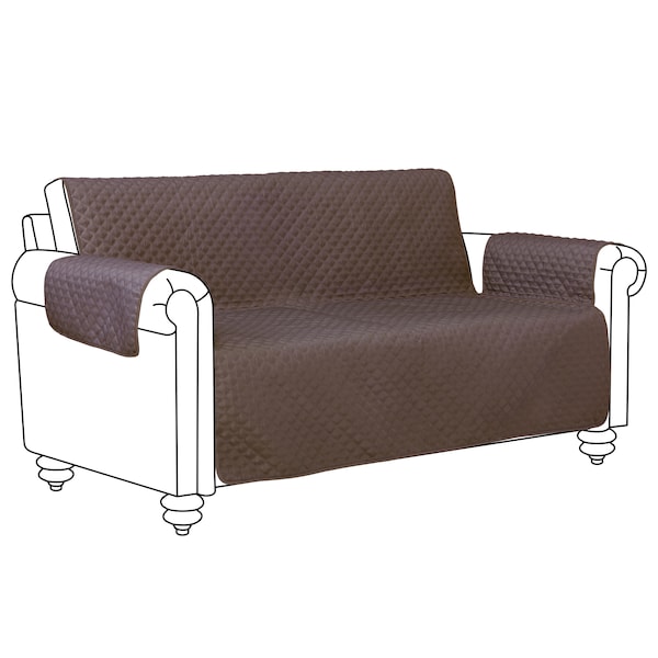 Cover Bonanza Indoor Loveseat Slipcover, Dark Brown/Tan, 54"Wx21"Dx25"H 51-004-016601-EC - main
